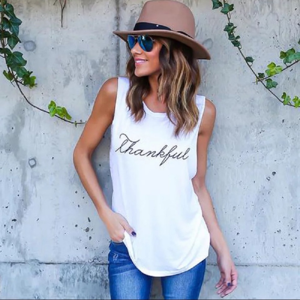 “Thankful” Tank, Multiple Colors & Sizes